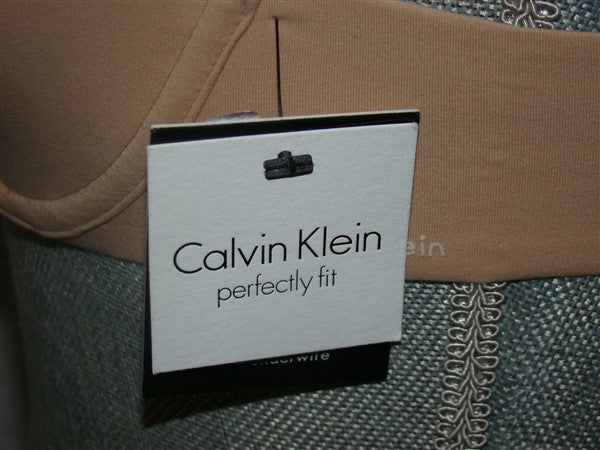PO Calvin Klein 36C Perfectly Fit Bare Underwire Bra F3840 Beige #95235
