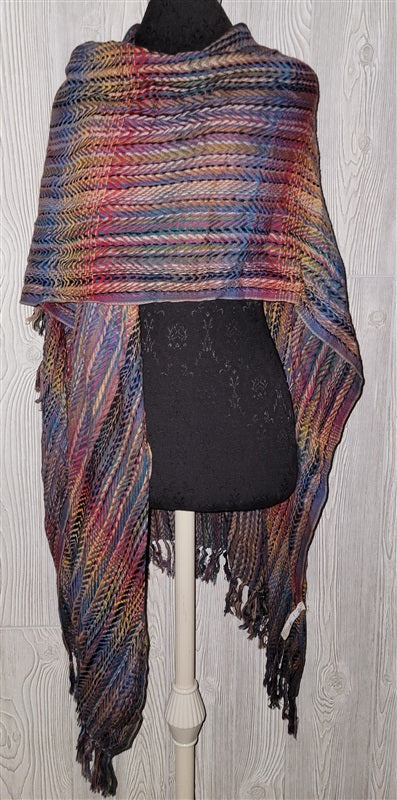 NWOT Soft Surroundings Woven Blanket Scarf Multi-Color 95257