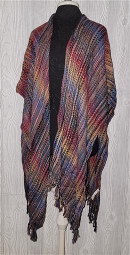 NWOT Soft Surroundings Woven Blanket Scarf Multi-Color 95257