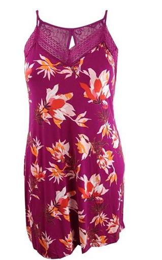 NWt Sesoire S Lightweight Satin Trim Chemise Nightgown Floral