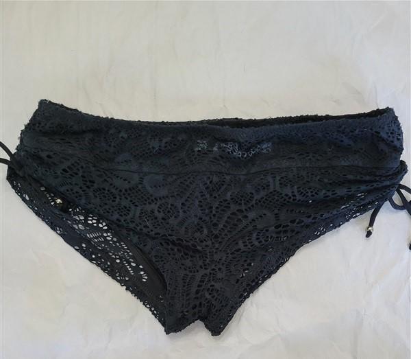 NWOT Ralph Lauren Polo Black Lace Strappy Bikini Swim Bottoms #95313