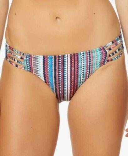 NWT Jessica Simpson Tribal Stripe Strappy Cheeky Bikini Swim Bottoms #95405
