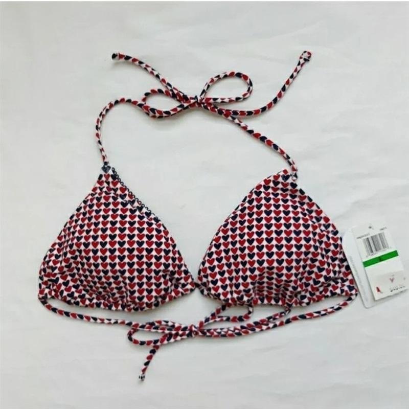 NWOT Jessica Simpson Hearts M Triangle Halter Bikini Swim Top #95433
