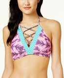 NWOT Hula Honey Leaf Breeze S High-Neck High-Waisted Bikini Swim Set #95530