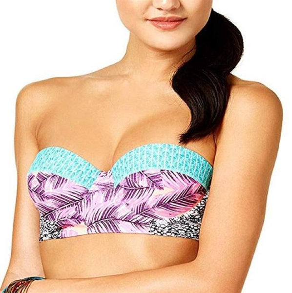 NWT Hula Honey Leaf Breeze M Underwired Palm Bikini Swim Top #95592