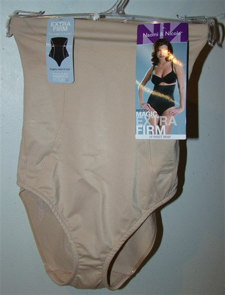 NWT Naomi & Nicole L Inside Magic High-Waist Brief 7925 Beige #95608