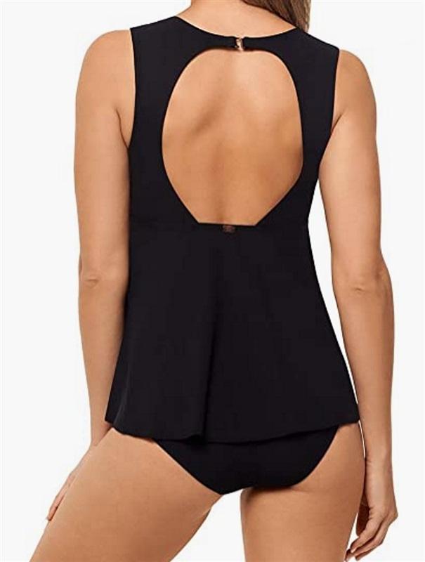 NWT MiracleSuit 10 Amoressa Mombasa Jomo Plunging Neckline Tankini Top 95720