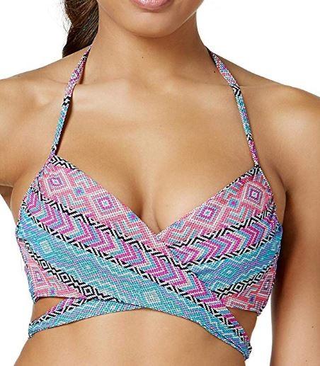 NWT Sundazed Tile Stripe Tribal Bra 36 D Wrap Underwired Bikini Swim Top #95749