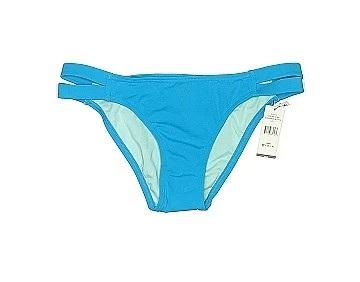 NWT Sundazed Stunnter XS Solid Blue Strappy Cheeky Bikini Swim Bottoms #95696