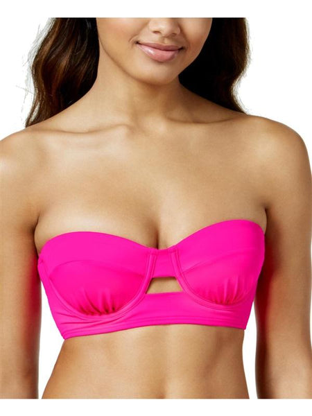 NWT Sundazed Abbi Bra 32 DD Pink Underwired Bandeau Bikini Swim Top #95971