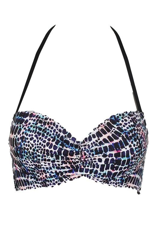 NWT Sundazed Nixie Cheetah Print 32 C Underwired Strappy Bikini Swim Top #95893