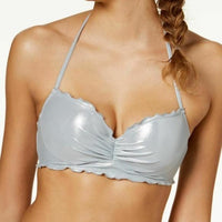 NWT Sundazed Nixie 36 C Sliver Shiny Underwired Strappy Bikini Swim Top #95907