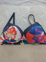 NWOT Into The Bleu Floral Underwired 34 D Bikini Swim Top #95930