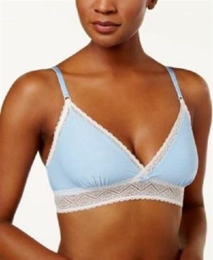 NWOT Heidi Klum L Marl With Lace Soft Cup Bra H21-1180B Blue 95992