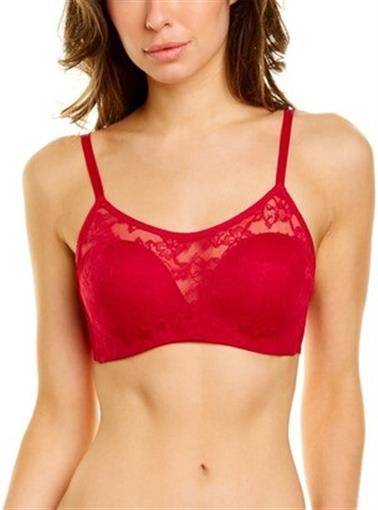 NWT Le Mystere 34C Stretch Lace Wireless Bra 9132 Red 96023