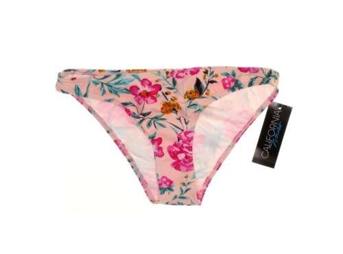 NWT California Waves Pink Floral M Cheeky Bikini Swim Bottoms #96046
