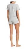 New Calvin Klein LG 2-Piece Solid Refresh Short Sleeve Shorts PJ Set Gray #96090