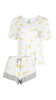 NEW Honeydew L Something Sweet Lemon & Lace Shortie Pajama Set #96091