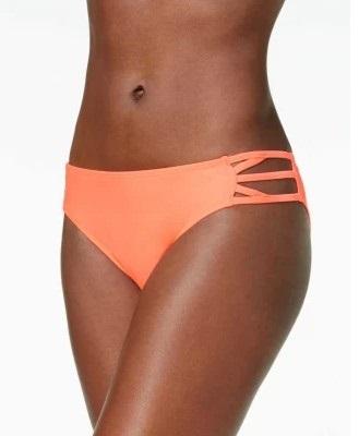 NWOT California Waves Coral Strappy S Cheeky Bikini Swim Bottoms #96249