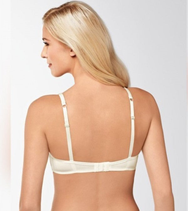 NWT Amoena 34AA Lara SB Molded Foam Satin Trim Soft Cup Bra 0752 OFF White 96263