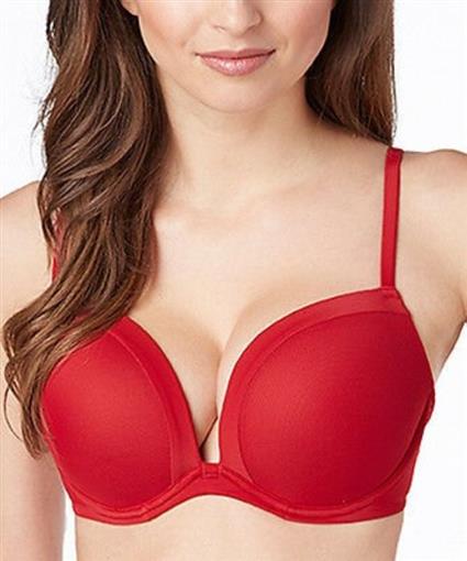 NWT Le Mystere 32DD/E Infinite Possibilities Push Up Plunge Bra 1124 Red #96363