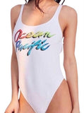 New Urban Outfitters M Ocean Pacific Retro Logo White One-Piece Swimsuit #96366