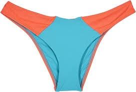 NWOT Pilyq Coral Colorblock S Cheeky Bikini Swim Bottoms #96458