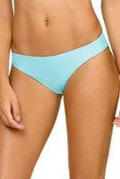 NWT Pilyq Cabana Blue Solid M Cheeky Ruched Bikini Swim Bottoms #96479