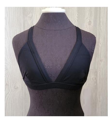 NWT Kos USA XL High Performance Racerback Yoga Dance Sports Bra 8363 Black 96514