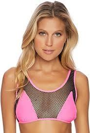 NWOT Sports Illustrated Fatale Pink SZ 8 Netted Bikini Swim Top #96619