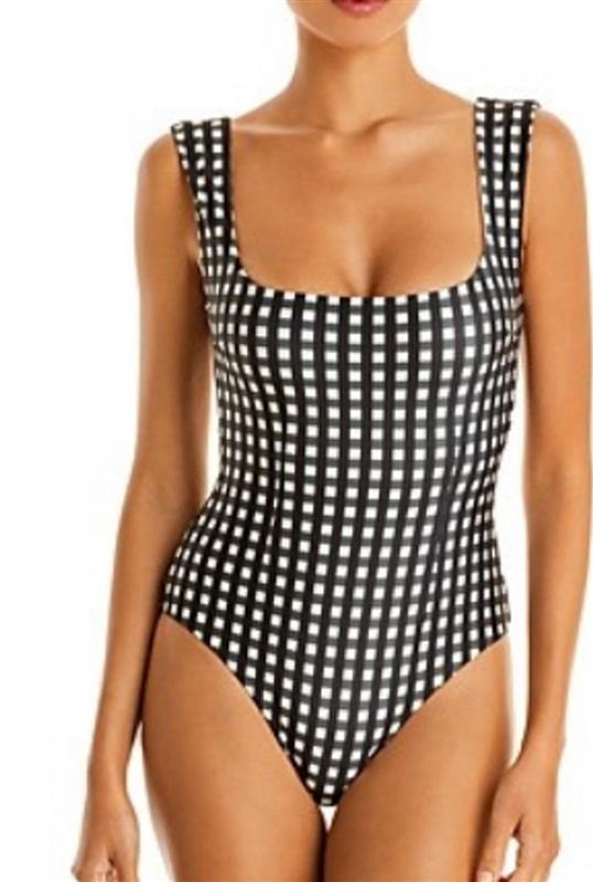 NWT Haight XL Haight Brigitte BlacK White Check One Piece Swimsuit 96647