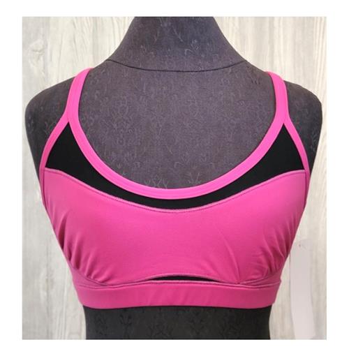 NWT Kos USA L High Performance Racerback Mesh Dance Sports Bra 8044 Pink #96707