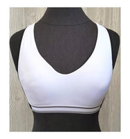 NWOT Bally Total Fitness M 34C/36B Low impact Sports Bra White Black #96768