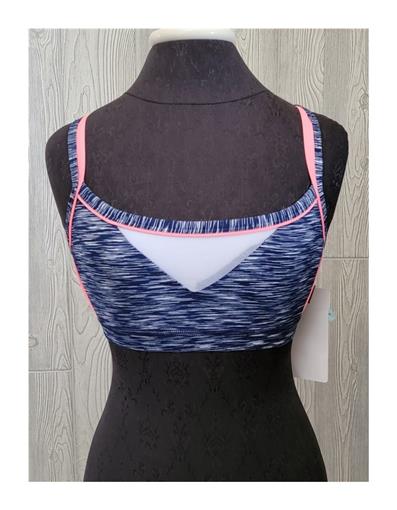 NWT Kos USA M Strappy Med-Impact Yoga Dance Sports Bra 8604 Blue Orange #96771