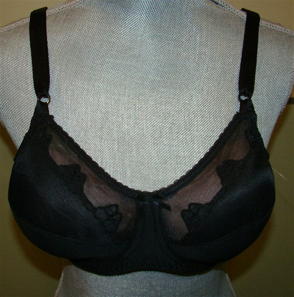 NWOT Bali Flower Black 34C Full Coverage Bra 0180 #96779