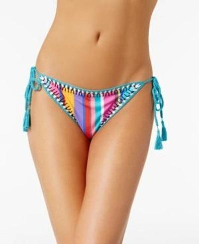 NWT Nanette Lepore Sayulita Vamp L Striped Cheeky Bikini Swim Bottoms #96960