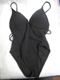 NWOT Lucky Brand Black Shoreline M Textured One-Piece Swimsuit #96966
