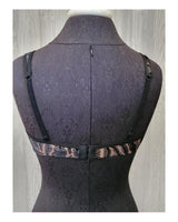 NWOT Out From Under Flocked Velvet & Mesh Triangle Bralette M Black Copper 97101