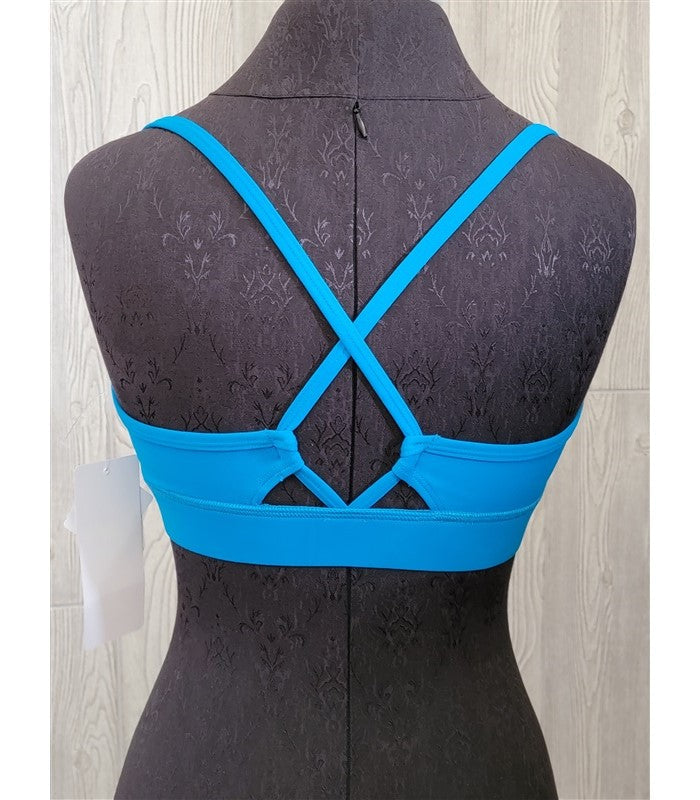 NWT Kos USA L Hi-Performance Cross Back Yoga Dance Sports Bra 8618 Blue #97142