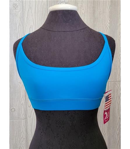 NWT Kos USA L Hi-Performance Cross Back Yoga Dance Sports Bra 8618 Blue #97142