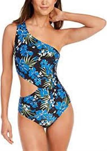 NWT MICHAEL KORS 14 Tropical Flower 1PC Cut Out Swimsuit 97151