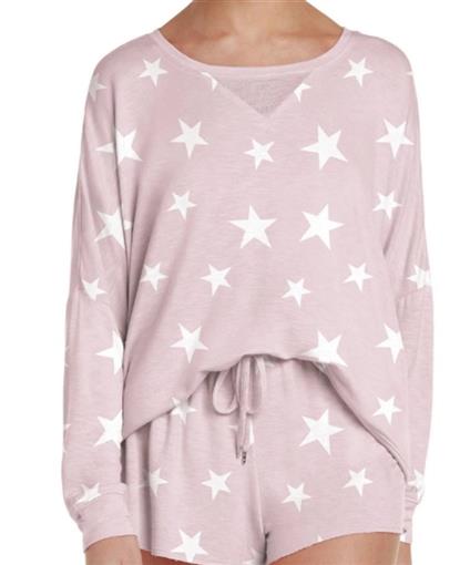 NWT Honeydew M French Terry Sweatshirt In Starbird Stars Pink 97362