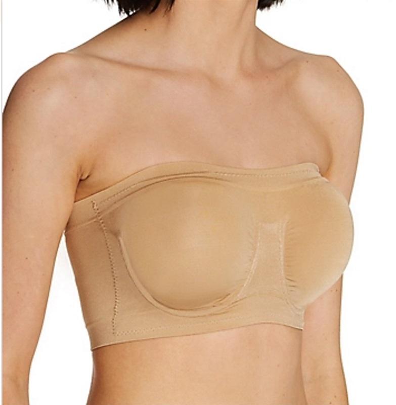 NWOT Rhonda Shear 1X Bandeau Bra with Removable Pads 9683 Beige 97438