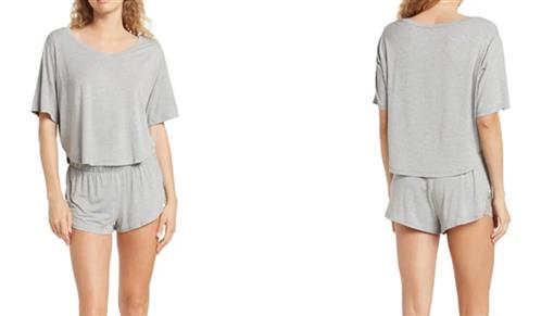 NWT Honeydew L Spring Fling Heather Gray Short Pajama Set 97498