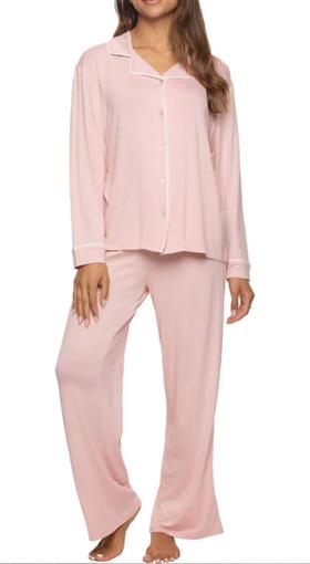 NWT Felina M Long Sleeve & Drawstring Lounge Set pink 97506