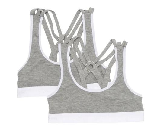 NEW 2 Honeydew M Charlie Racerback Bra Gray White 97512