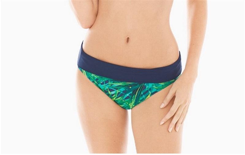 NWT Soma M Foldover Hipster Swim Bottom Palm Paradiso 97537