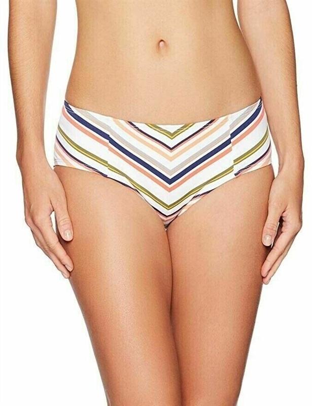 NWT Splendid Line-Up XS Striped Mid-Rise Full Bikini Swim Bottoms #97626