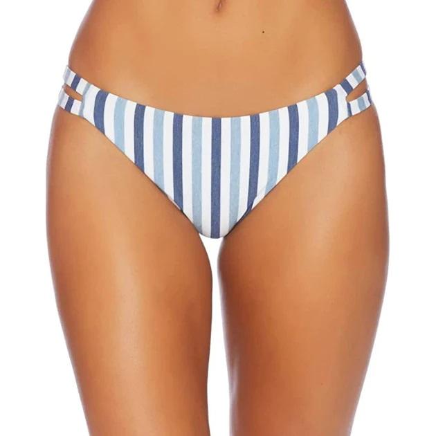 NWT Splendid Tie Dye Stripe XS Double Strap Cheeky Bikini Swim Bottoms #97674