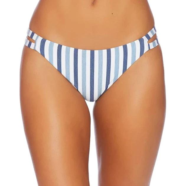 NWT Splendid Tie Dye Stripe L Double Strap Cheeky Bikini Swim Bottoms #97676